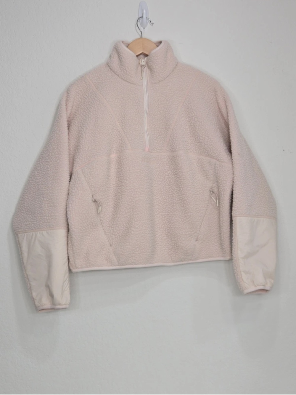 Halfdays Pieper Fleece Pink Half Zip Sherpa Size M Womens